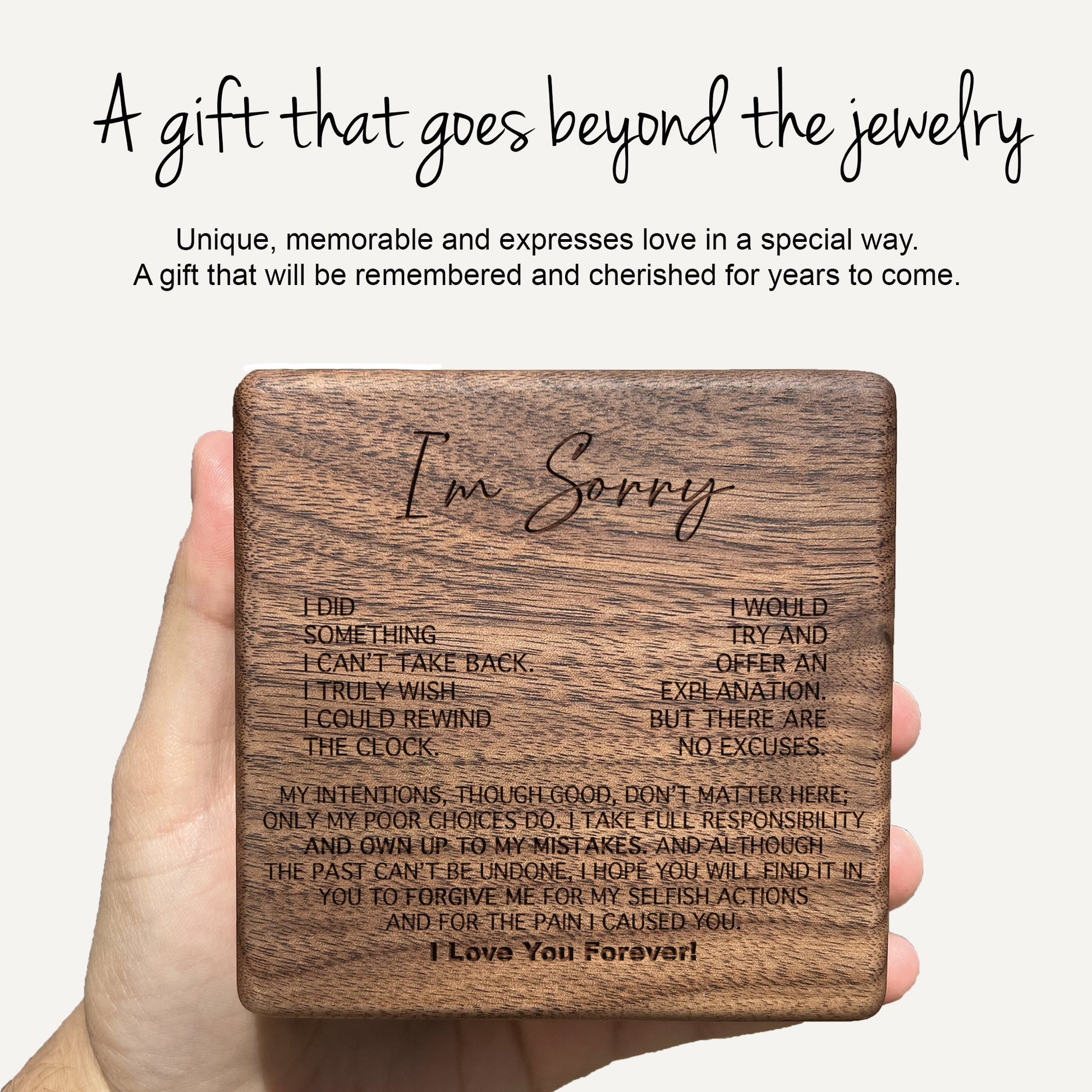 Apology Gift from Husband/Boyfriend to Her – “I’m Sorry” Necklace & Box