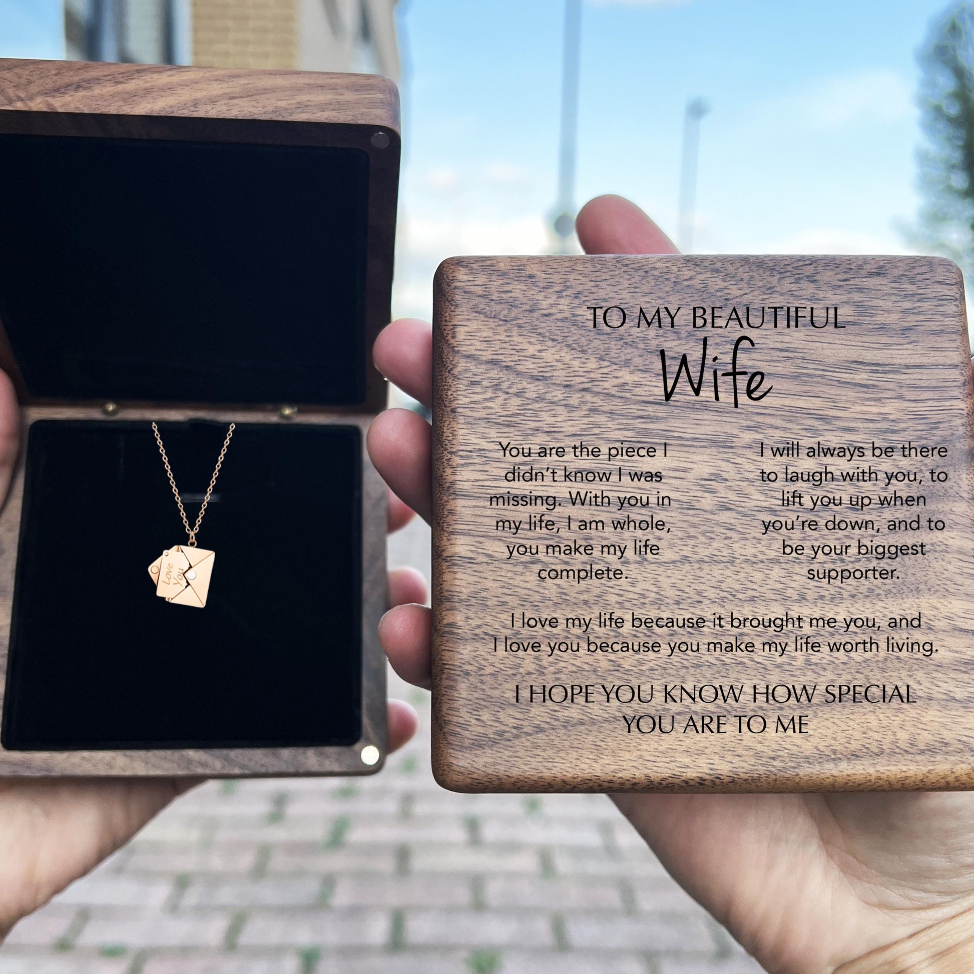 Gift from Husband to Wife – “You Are The Piece” Necklace & Box