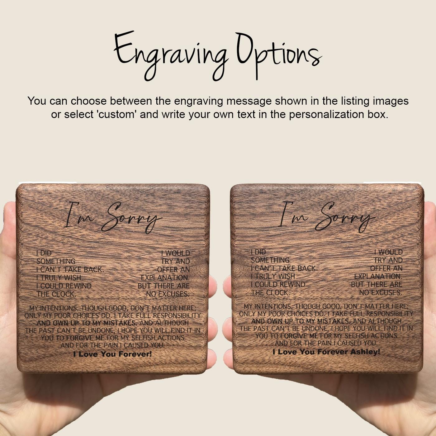 Apology Gift from Husband/Boyfriend to Her – “I’m Sorry” Necklace & Box