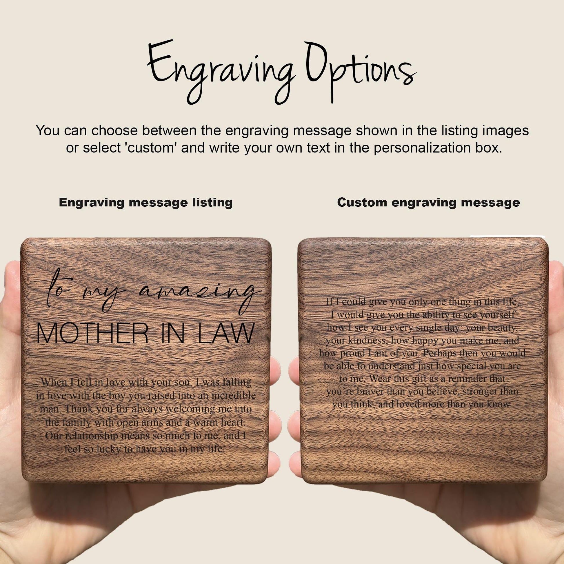 Wedding Day Gift from Bride to Mother-in-Law – “Amazing Mother-in-Law” Necklace & Engraved Gift Box