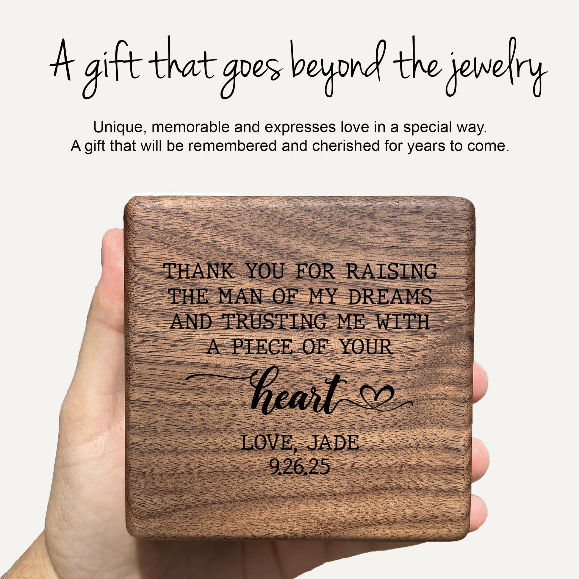Wedding Day Gift from Bride to Mother of the Groom – “Trusting Me” Necklace & Engraved Box