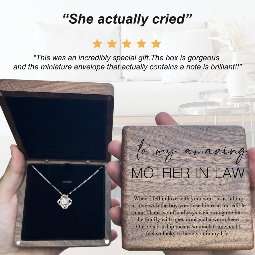 To My Mother In Law On My Wedding Day Gift Set Necklace Gift Box Engraved Sentimental Message Gift For Mother In Law From Bride Daughter