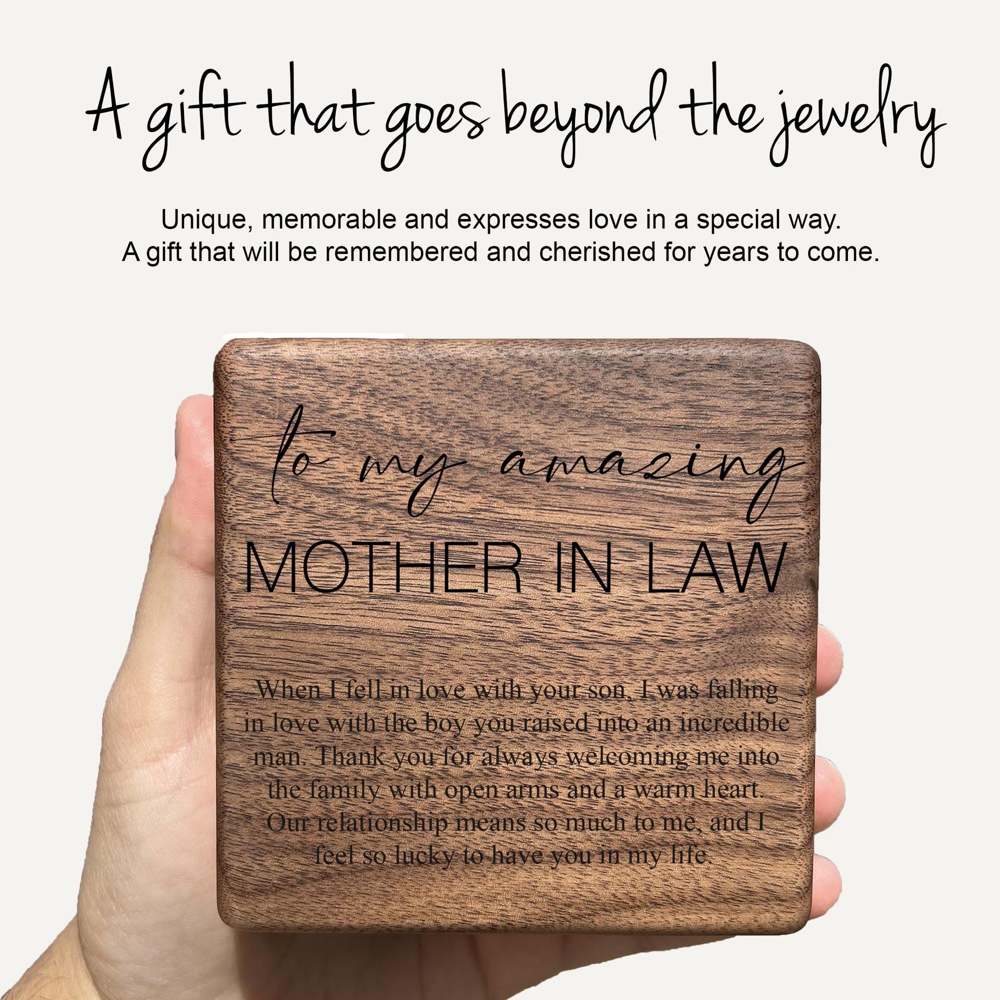 To My Mother In Law On My Wedding Day Gift Set Necklace Gift Box Engraved Sentimental Message Gift For Mother In Law From Bride Daughter